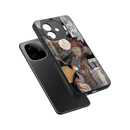 Glam Chic sleek iqoo neo 10r 5g cover with tempered glass back and TPU edges