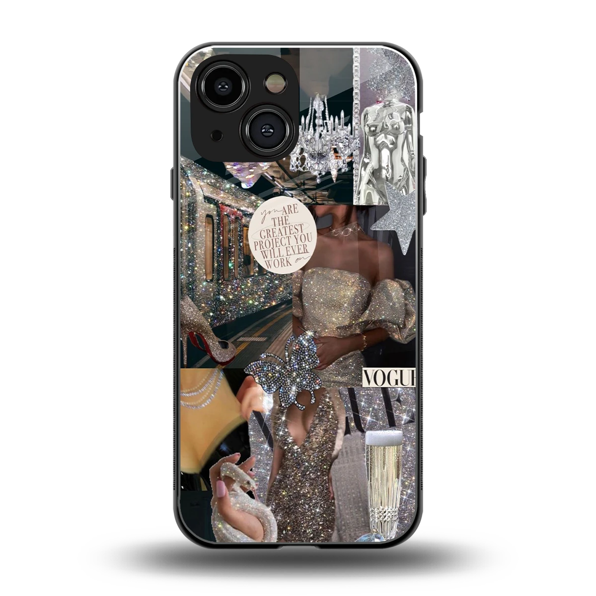 Glam Chic back phone cover | glass case for iphone 13 mini