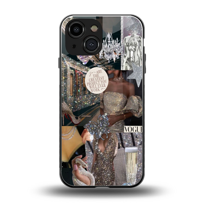 Glam Chic back phone cover | glass case for iphone 13 mini
