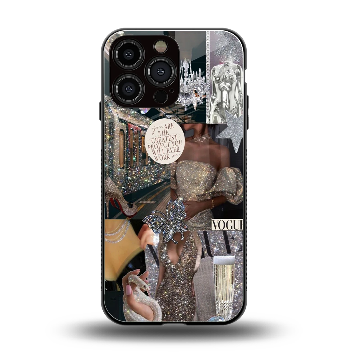 Glam Chic back phone cover | glass case for iphone 13 pro max