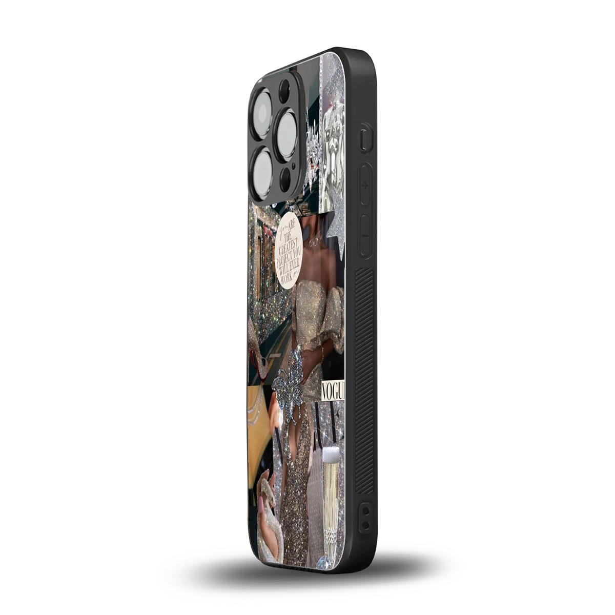 Glam Chic iphone 13 pro mobile cover | shockproof glass phone case