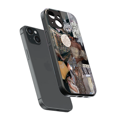 Glam Chic sleek iphone 14 cover with tempered glass back and TPU edges