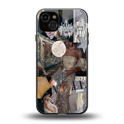 Glam Chic back phone cover | glass case for iphone 14 plus