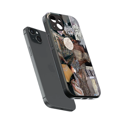 Glam Chic sleek iphone 14 plus cover with tempered glass back and TPU edges