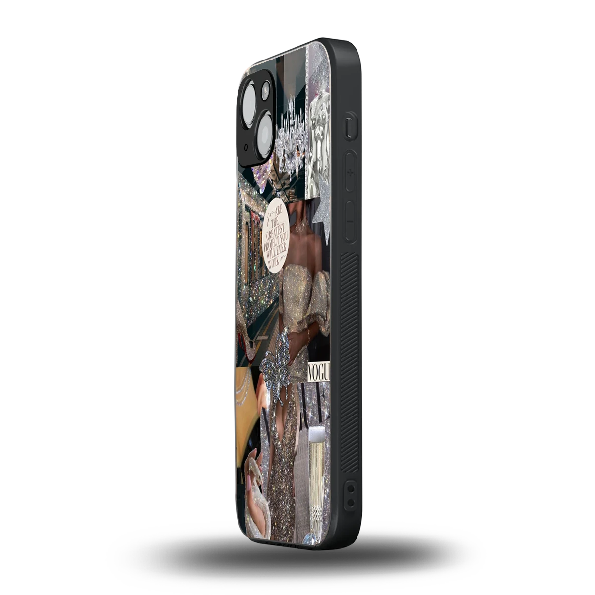 Glam Chic iphone 15 mobile cover | shockproof glass phone case