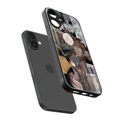 Glam Chic sleek iphone 16 plus cover with tempered glass back and TPU edges
