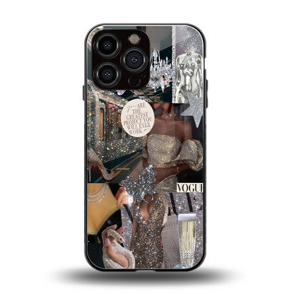 Glam Chic back phone cover | glass case for iphone 16 pro max