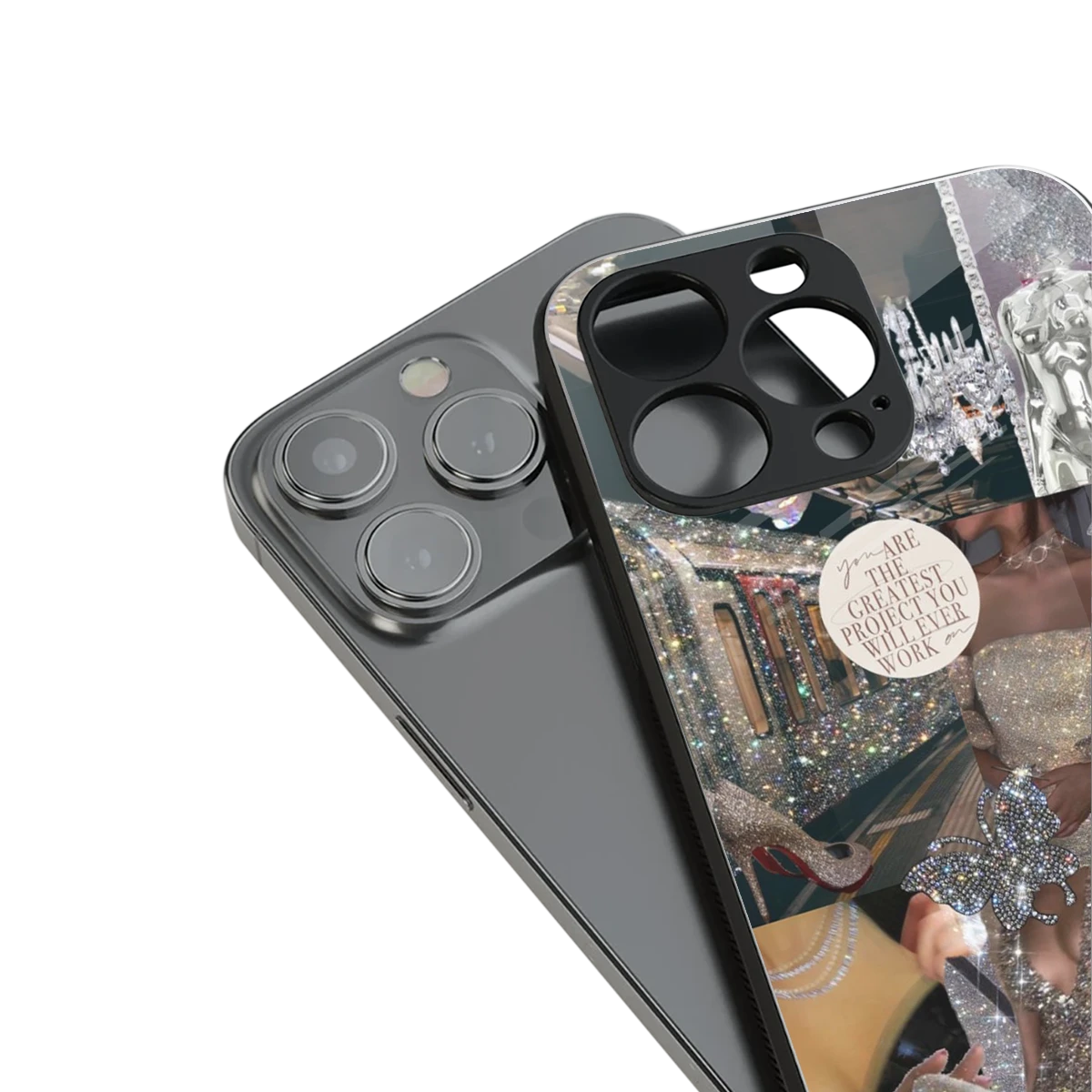 Glam Chic stylish phone case for iphone 13 pro | glossy glass and slim fit