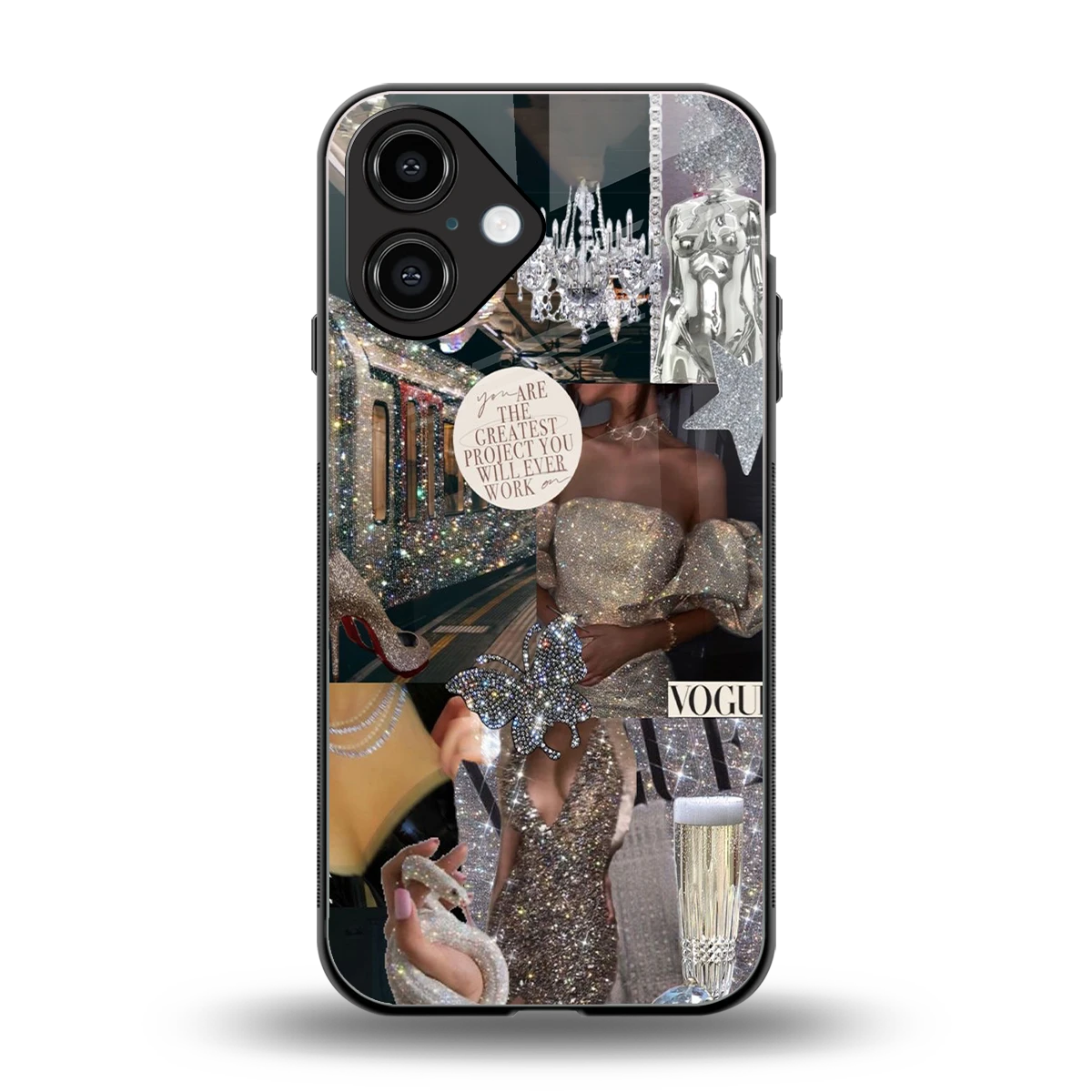 Glam Chic back phone cover | glass case for iphone 16
