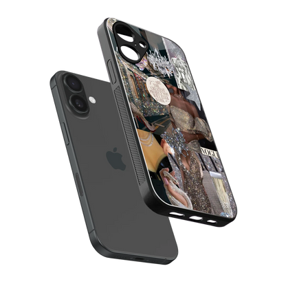 Glam Chic sleek iPhone 16 cover with tempered glass back and TPU edges