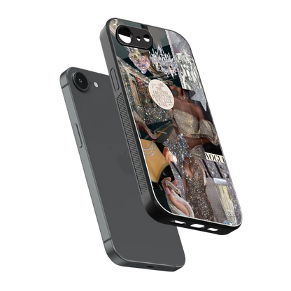 Glam Chic sleek iphone 16e cover with tempered glass back and TPU edges