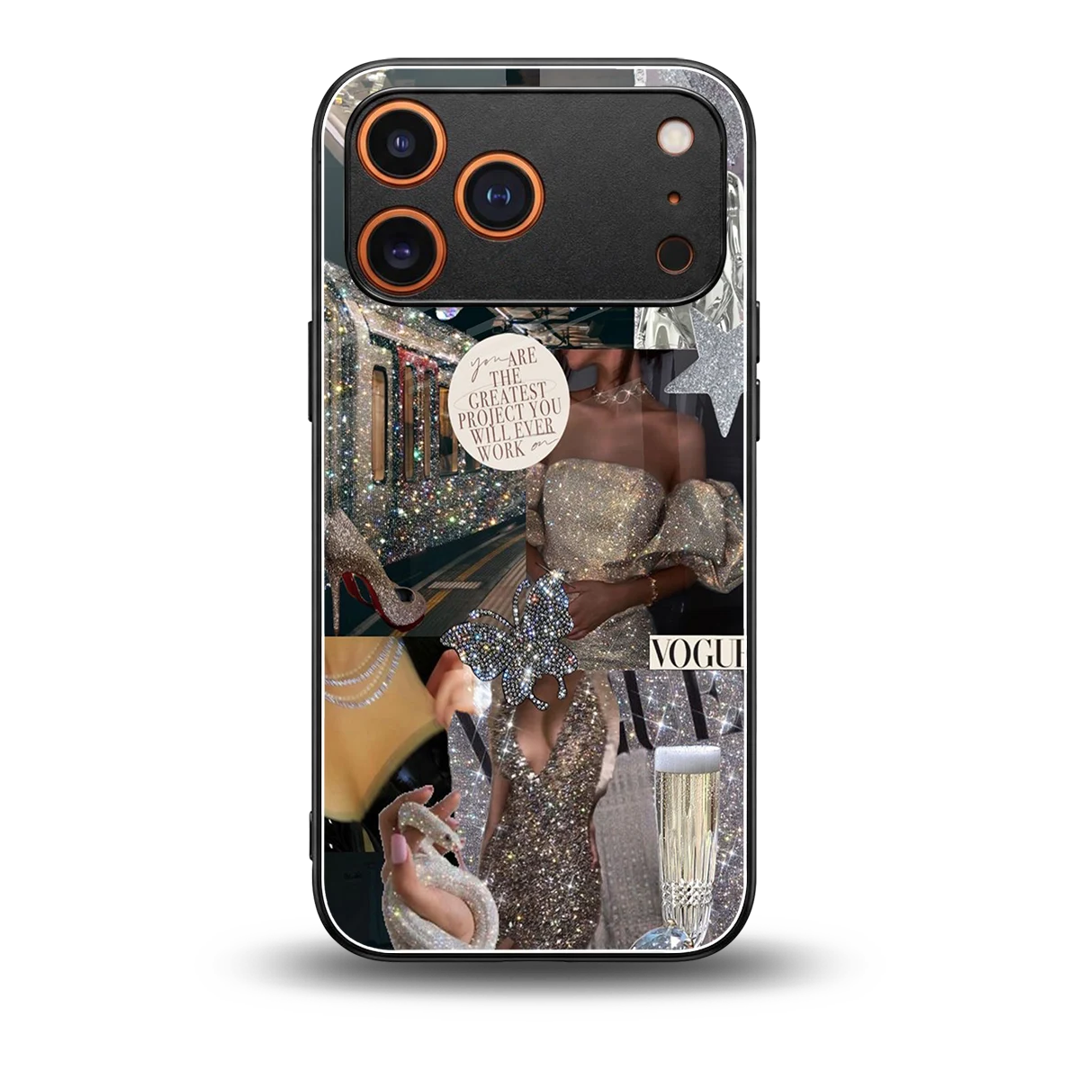 Glam Chic back phone cover | glass case for iphone 17 pro max