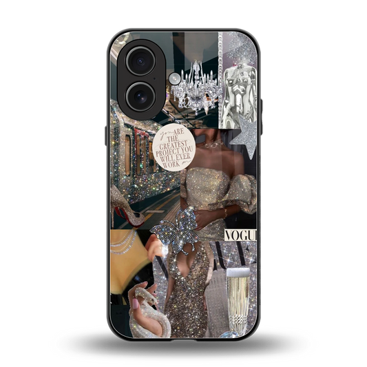 Glam Chic back phone cover | glass case for iphone 17