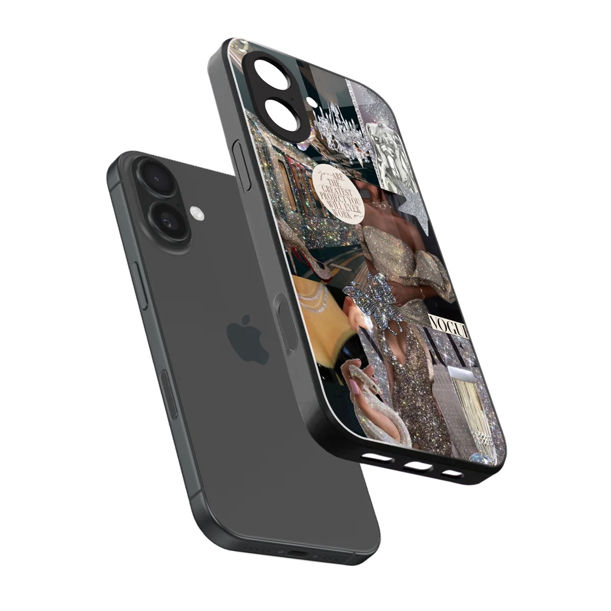 Glam Chic sleek iphone 17 cover with tempered glass back and TPU edges