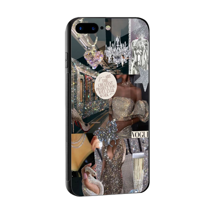 Glam Chic sleek iphone 7 plus cover with tempered glass back and TPU edges