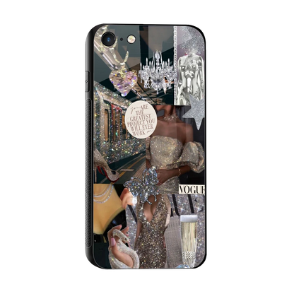 Glam Chic sleek iphone 8 cover with tempered glass back and TPU edges