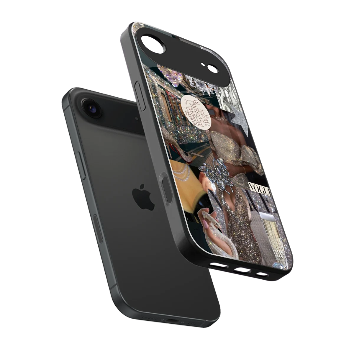 Glam Chic sleek iphone air cover with tempered glass back and TPU edges