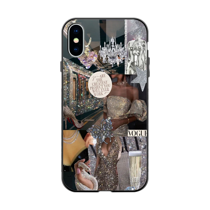 Glam Chic back phone cover | glass case for iphone xs