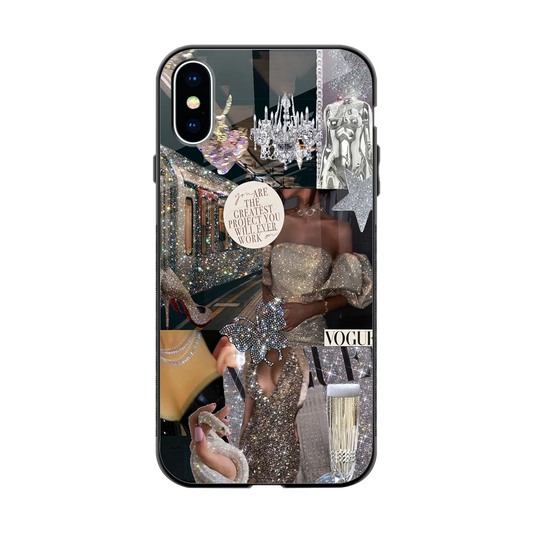Glam Chic back phone cover | glass case for iphone xs