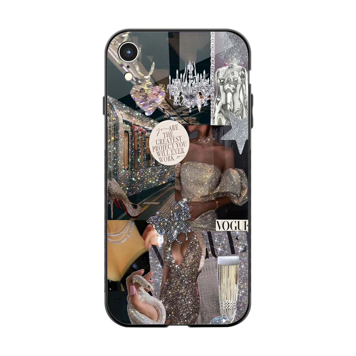 Glam Chic back phone cover | glass case for iphone xr