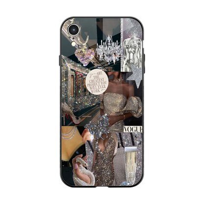Glam Chic back phone cover | glass case for iphone xr