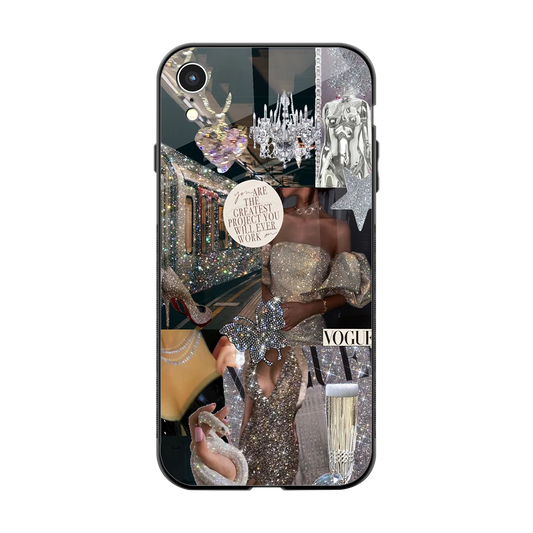 Glam Chic back phone cover | glass case for iphone xr