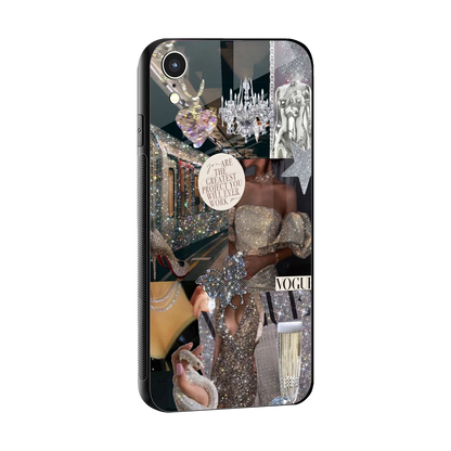 Glam Chic sleek iphone xr cover with tempered glass back and TPU edges