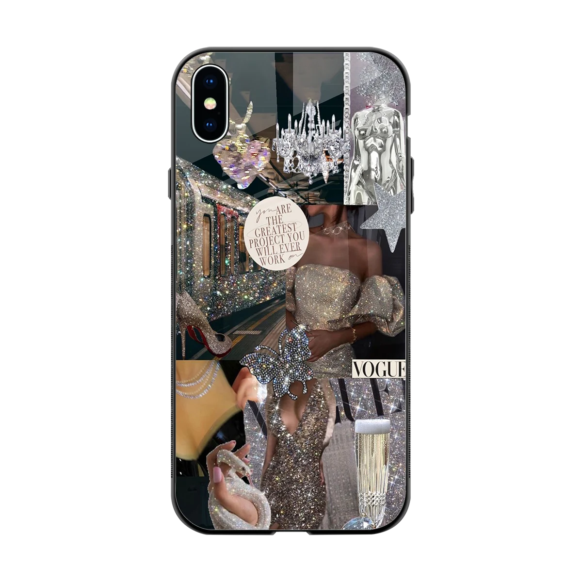 Glam Chic back phone cover | glass case for iphone xs max