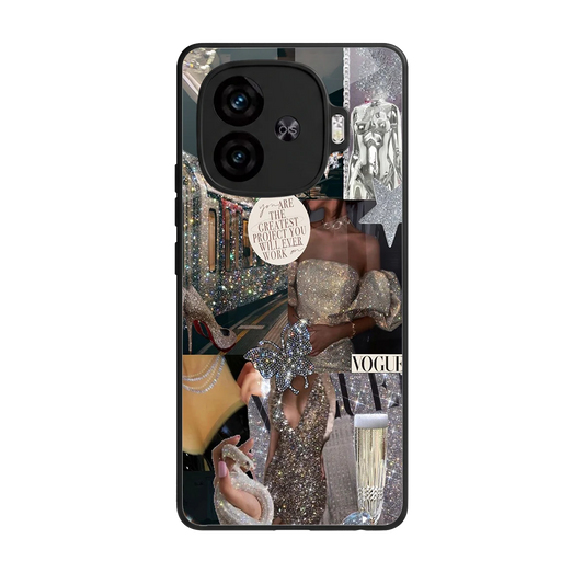 Glam Chic back phone cover | glass case for iqoo neo 10r 5g