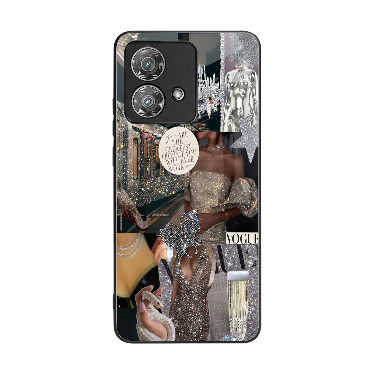 Glam Chic back phone cover | glass case for motorola edge 40 neo 5g