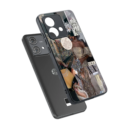 Glam Chic sleek motorola edge 40 neo 5g cover with tempered glass back and TPU edges