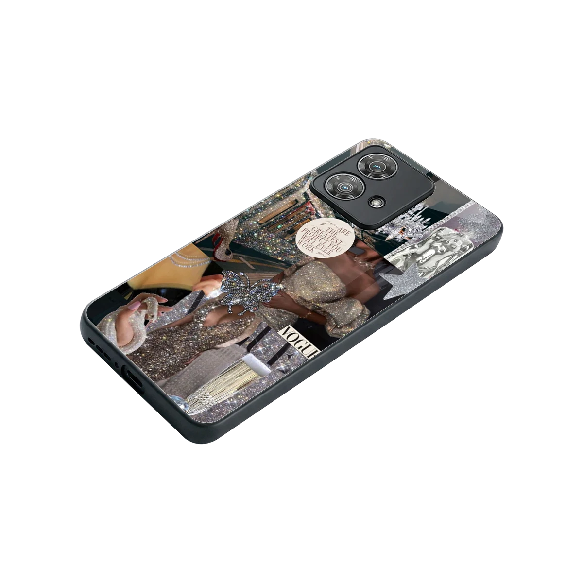 Glam Chic stylish phone case for motorola edge 40 neo 5g | glossy glass and slim fit