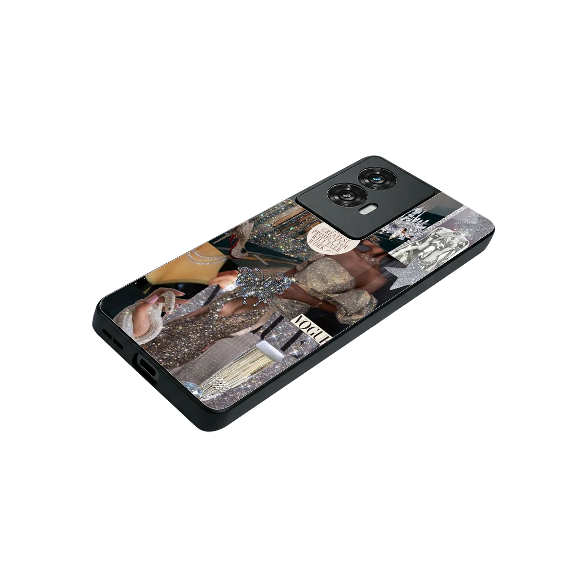 Glam Chic stylish phone case for motorola edge 50 fusion | glossy glass and slim fit