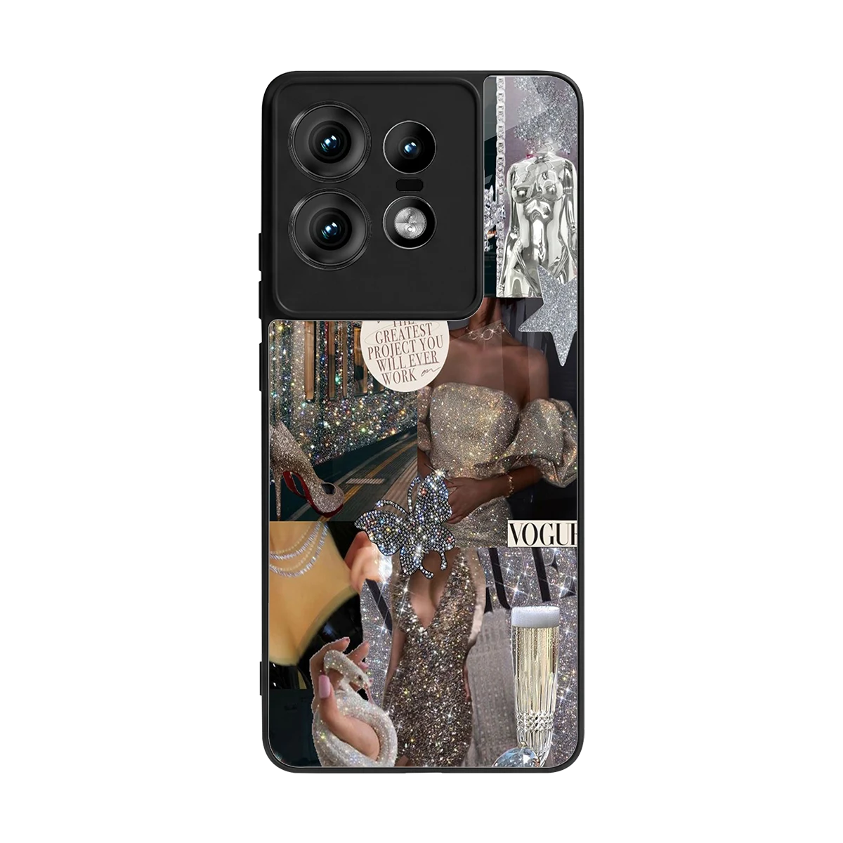 Glam Chic back phone cover | glass case for motorola edge 50 pro