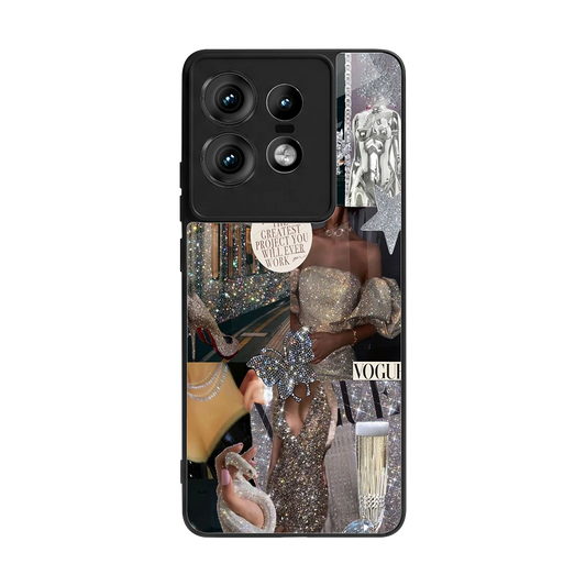 Glam Chic back phone cover | glass case for motorola edge 50 pro