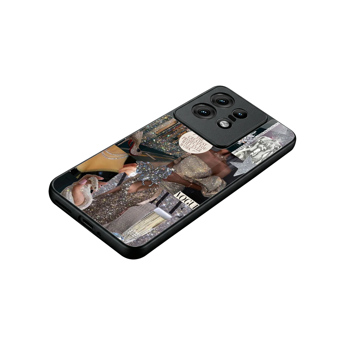 Glam Chic stylish phone case for motorola edge 50 pro | glossy glass and slim fit