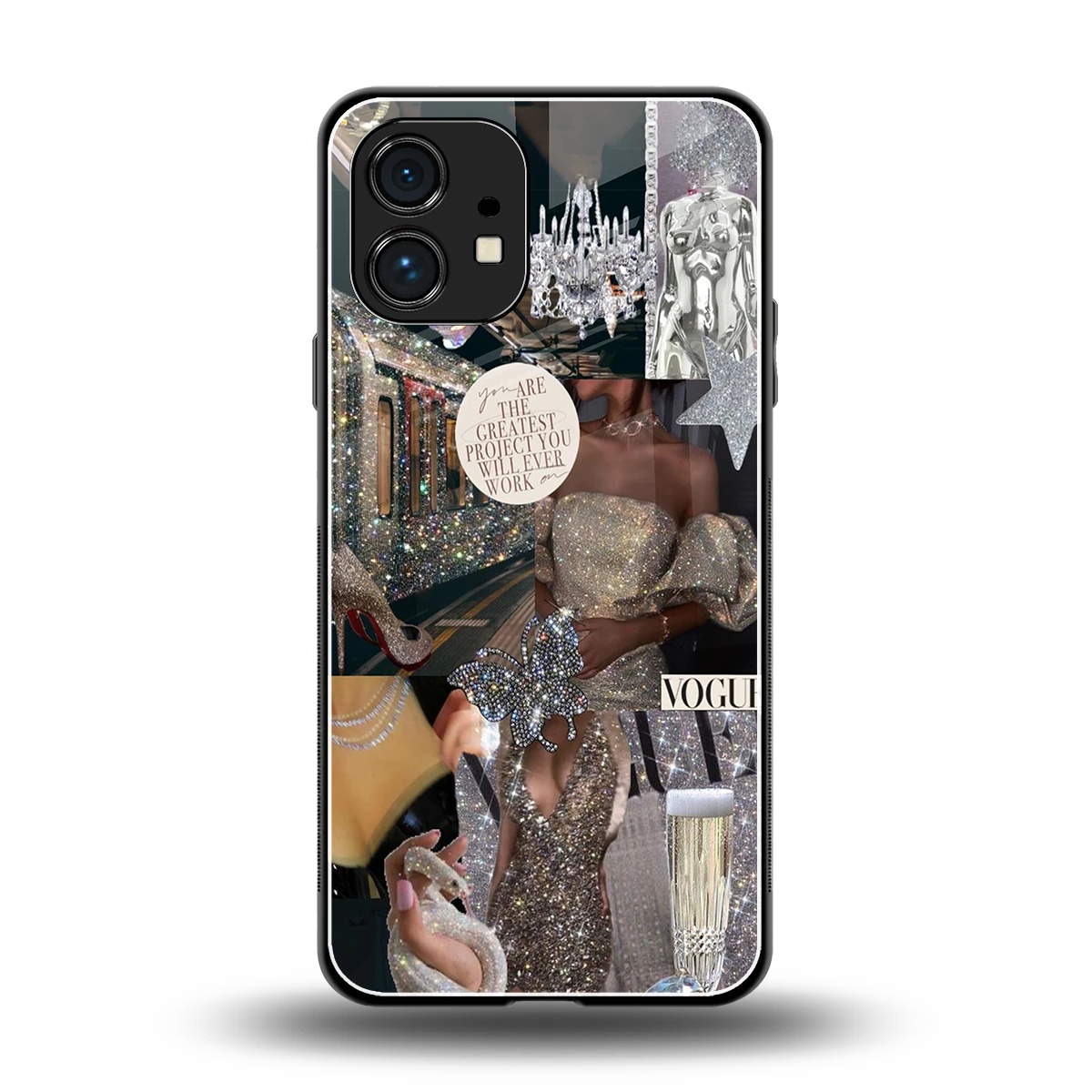 Glam Chic back phone cover | glass case for nothing phone 1