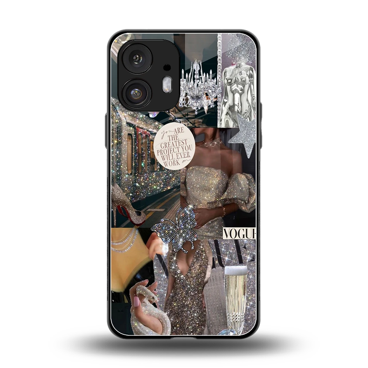 Glam Chic back phone cover | glass case for nothing phone 2