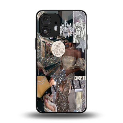 Glam Chic back phone cover | glass case for nothing phone 2