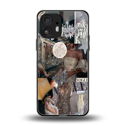 Glam Chic back phone cover | glass case for nothing phone 2