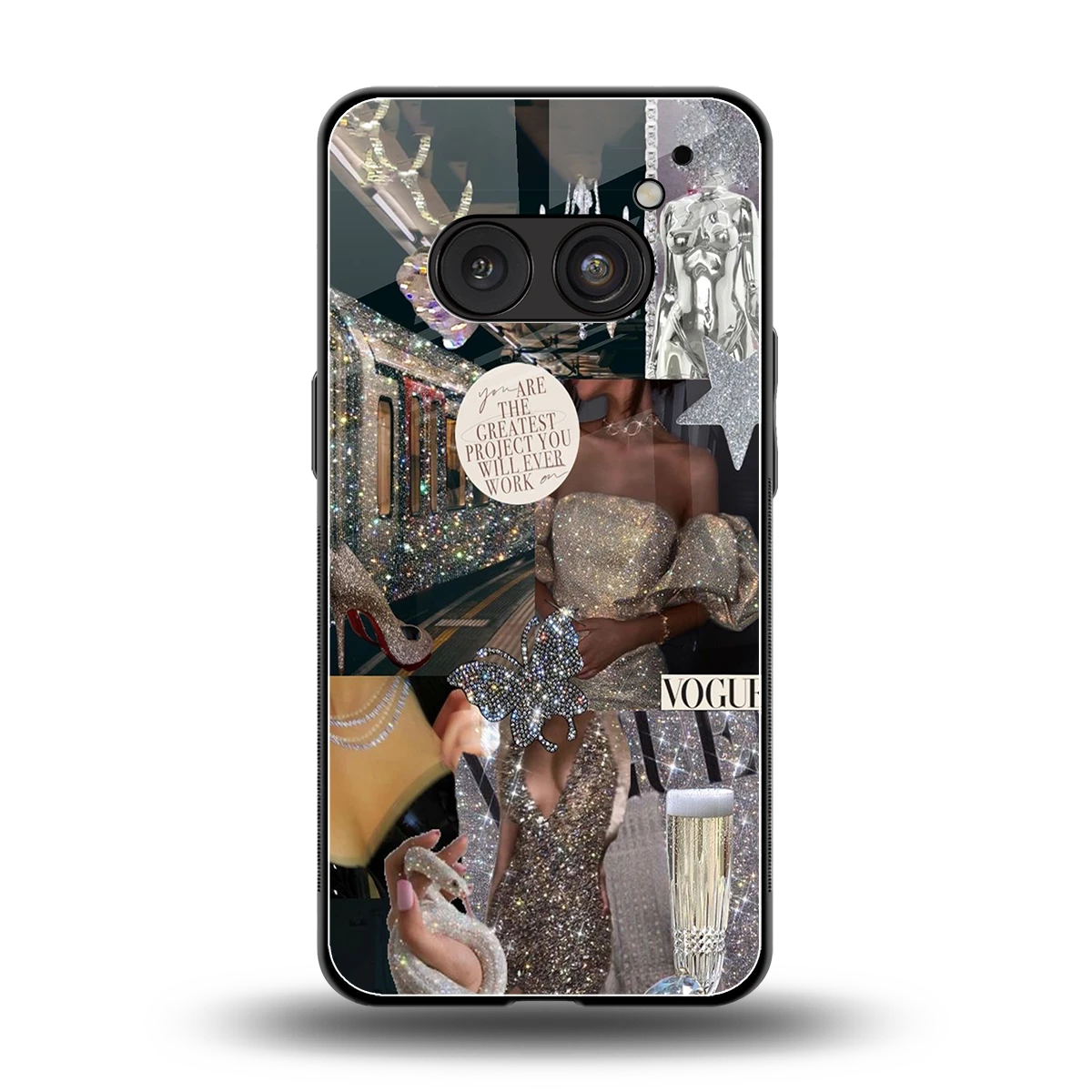 Glam Chic back phone cover | glass case for nothing phone 2a