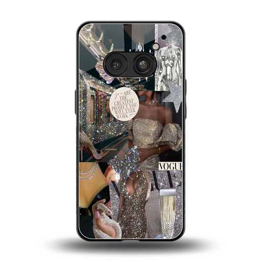 Glam Chic back phone cover | glass case for nothing phone 2a