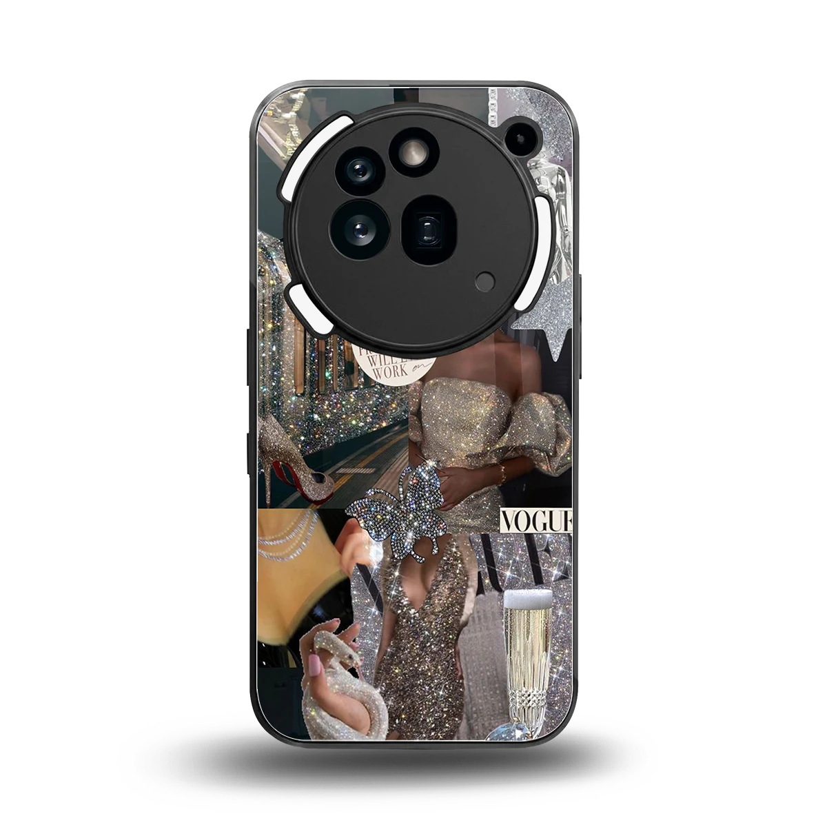 Glam Chic back phone cover | glass case for nothing phone 3a pro