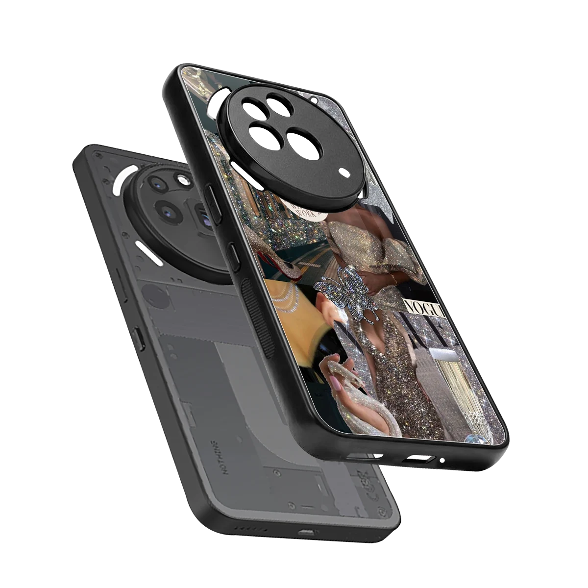 Glam Chic sleek nothing phone 3a pro cover with tempered glass back and TPU edges