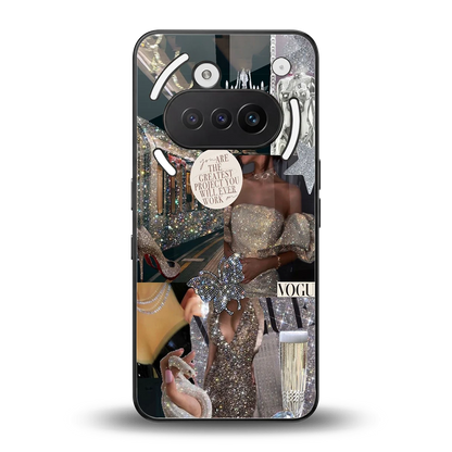 Glam Chic back phone cover | glass case for nothing phone 3a