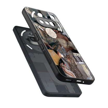 Glam Chic sleek nothing phone 3a cover with tempered glass back and TPU edges