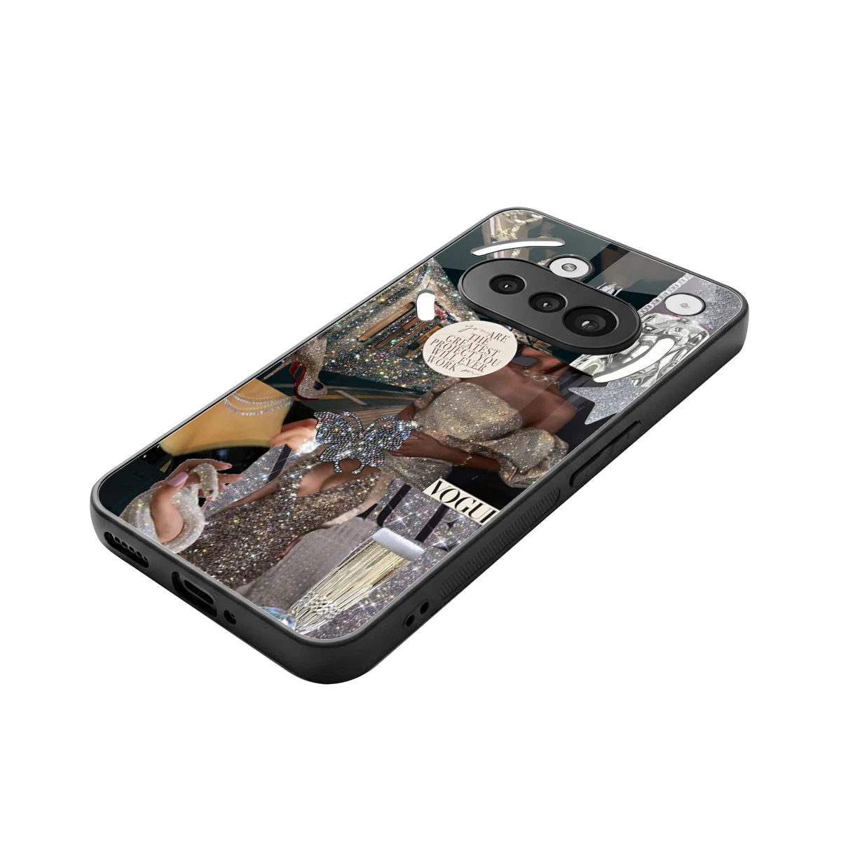 Glam Chic stylish phone case for nothing phone 3a | glossy glass and slim fit