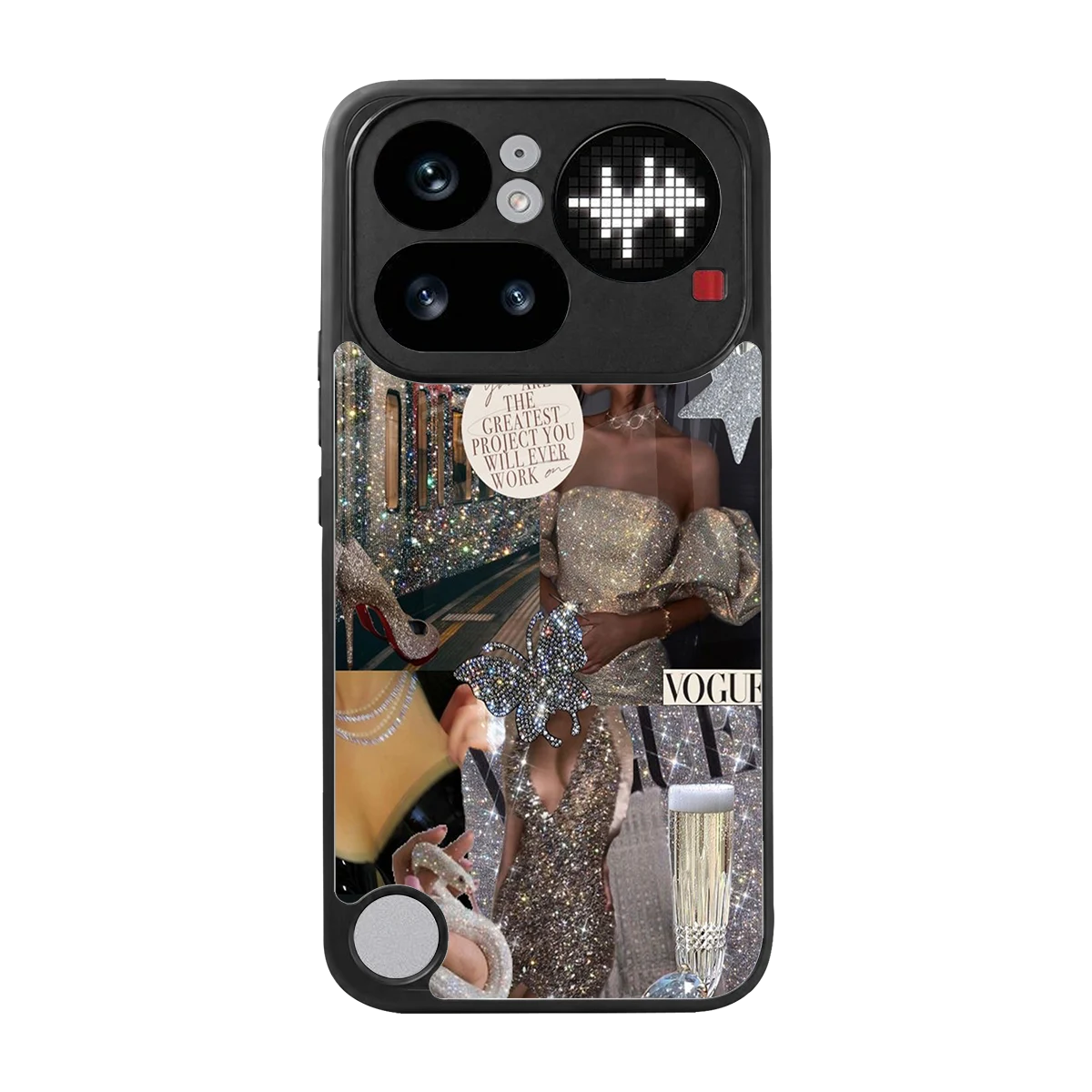 Glam Chic back phone cover | glass case for nothing phone 4a pro