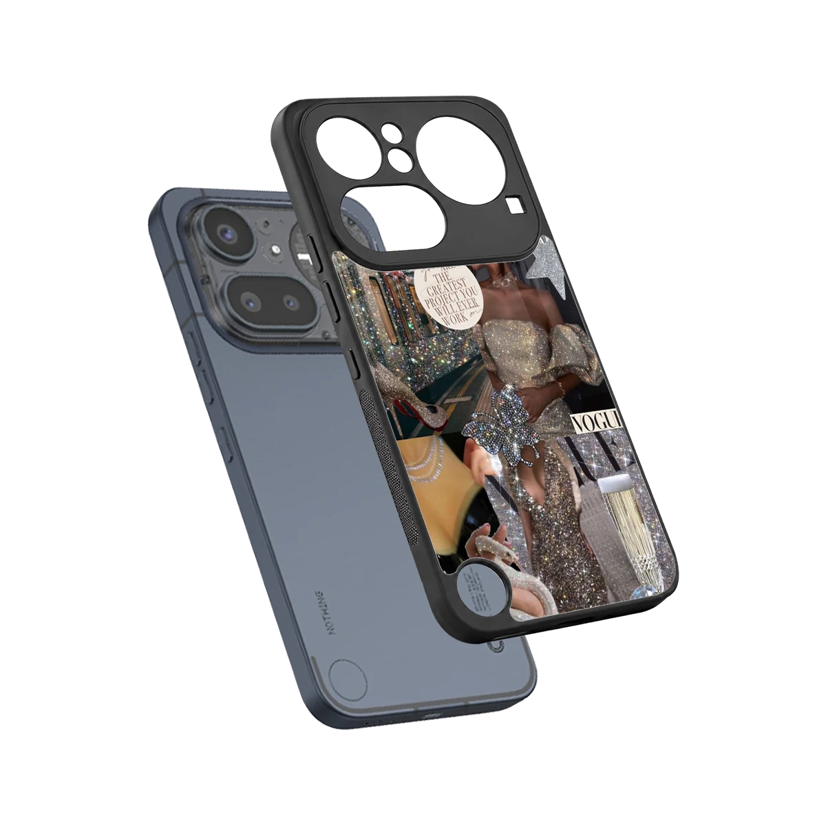 Glam Chic sleek nothing phone 4a pro cover with tempered glass back and TPU edges