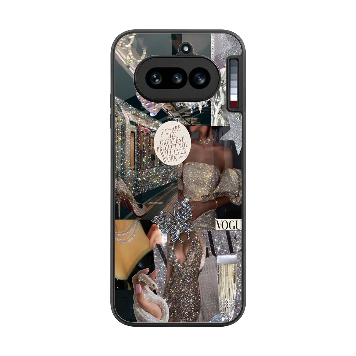 Glam Chic back phone cover | glass case for nothing phone 4a